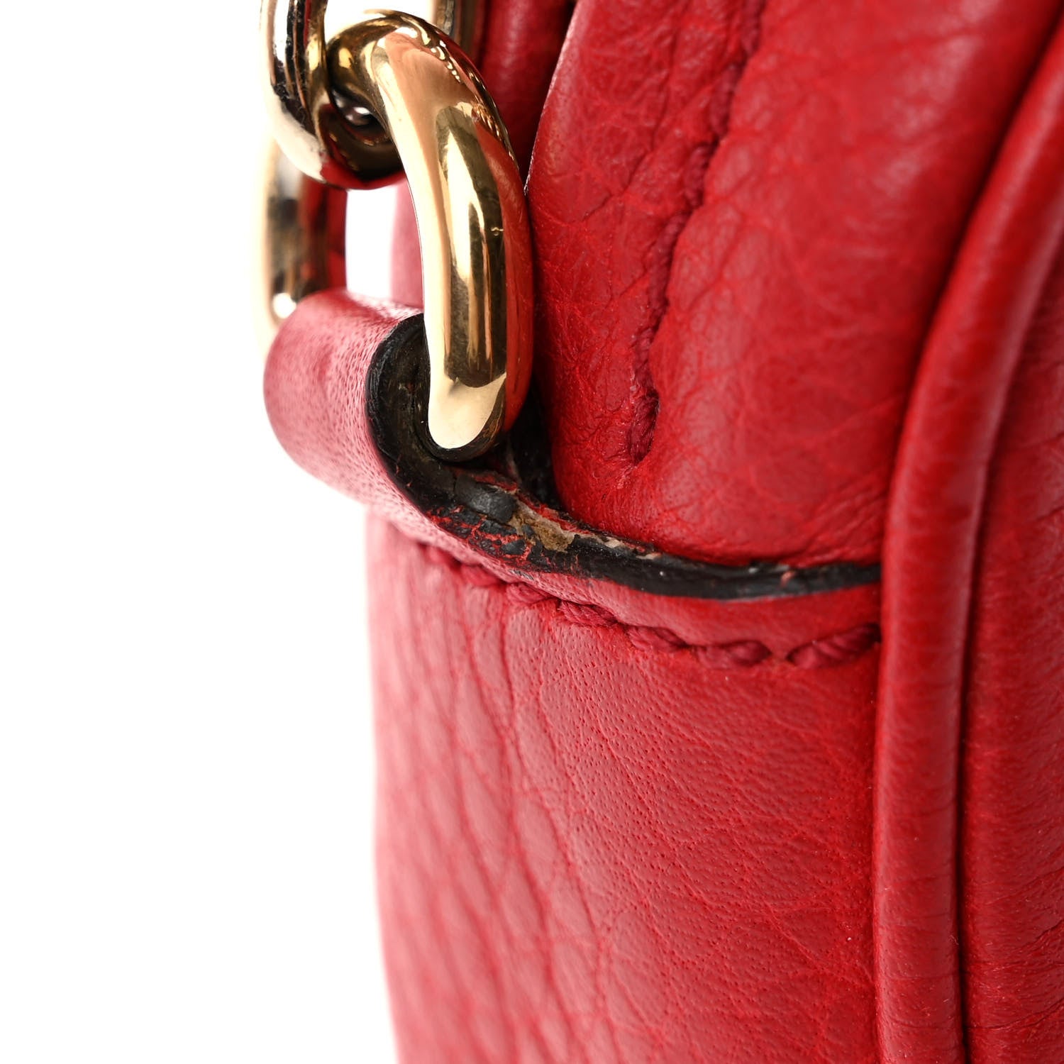 Gucci Pebbled Calfskin Mini Soho Chain Bag Tabasco Red 12 of 12