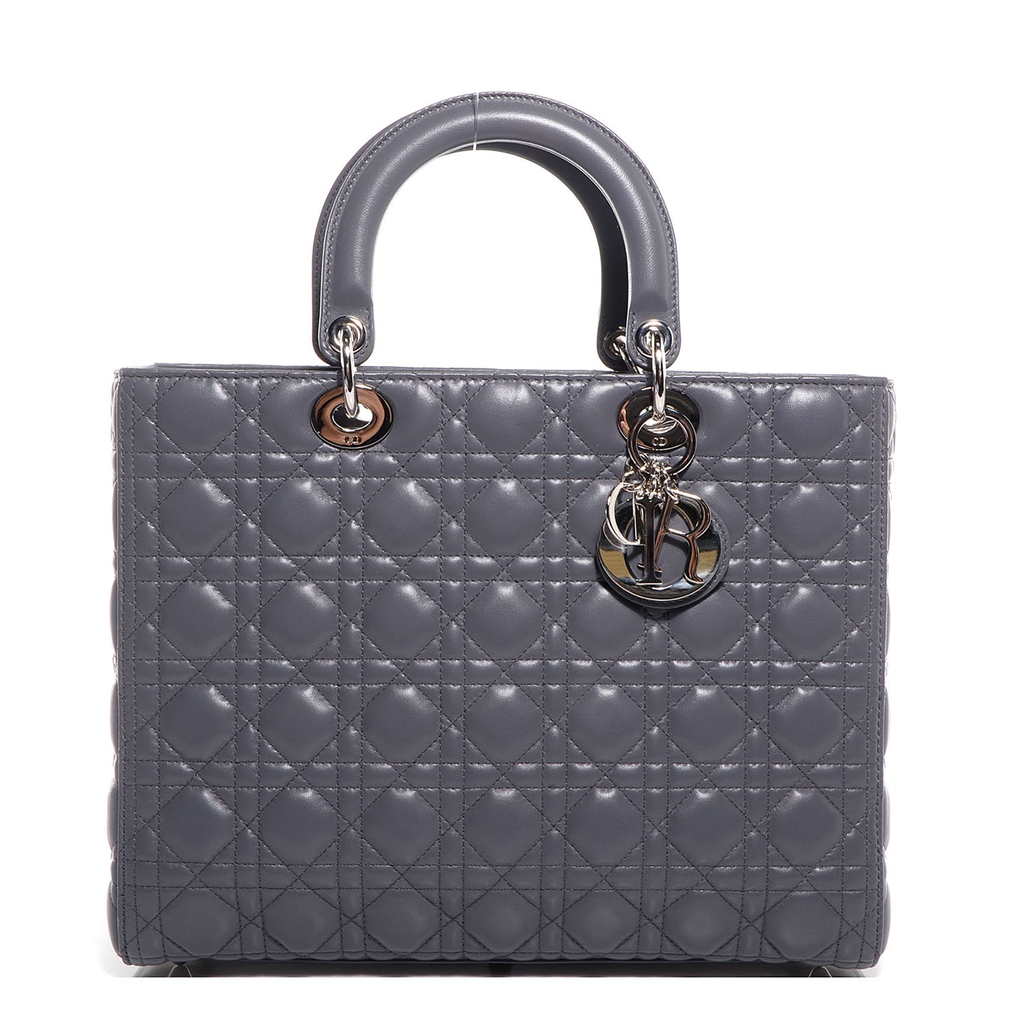 Lambskin Cannage Large Lady Dior Grey