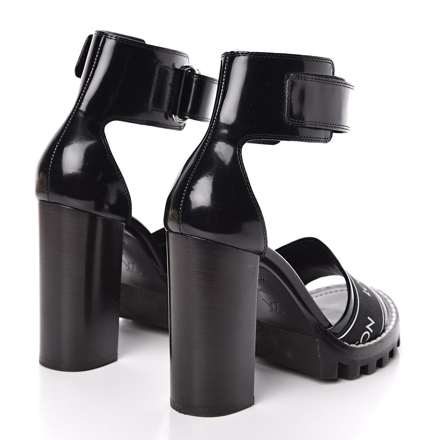 Glazed Calfskin Star Trail Sandals 38 Black