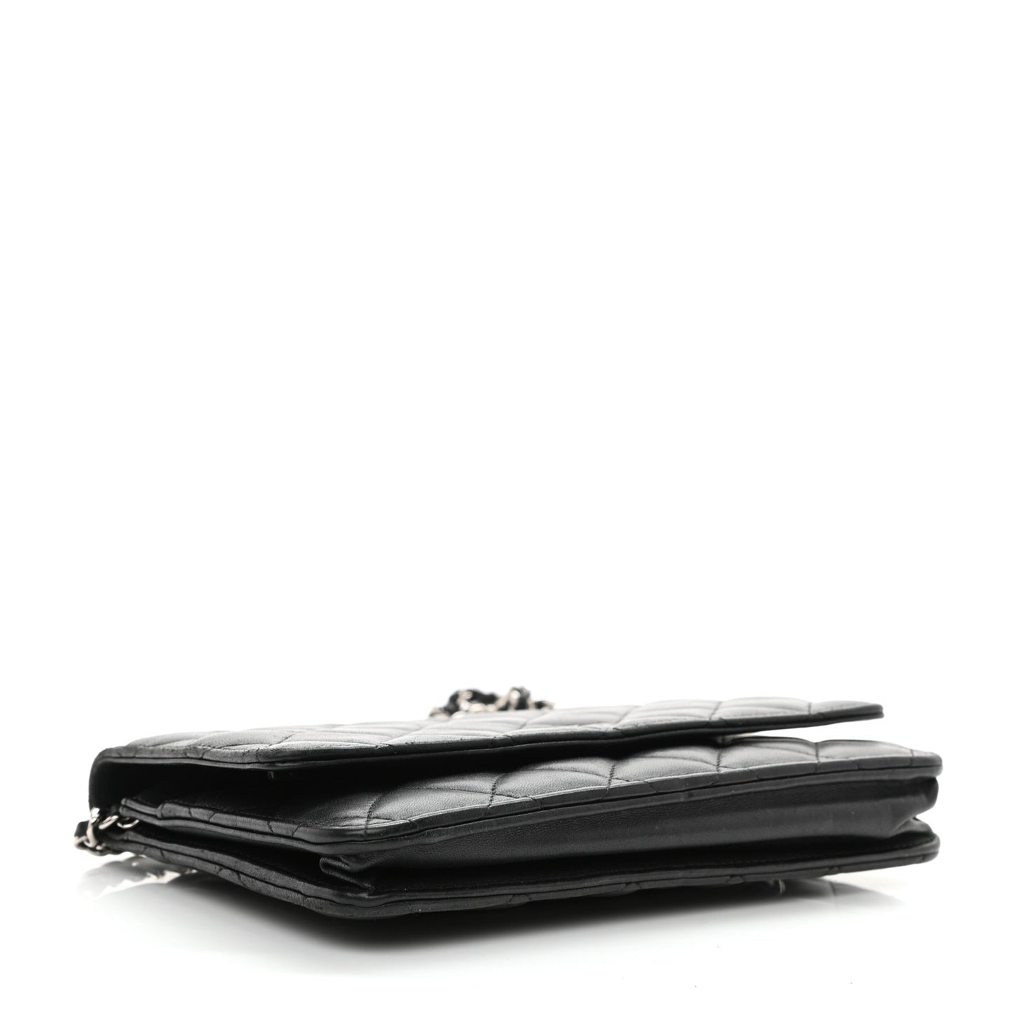 Lambskin Quilted Wallet On Chain WOC Black