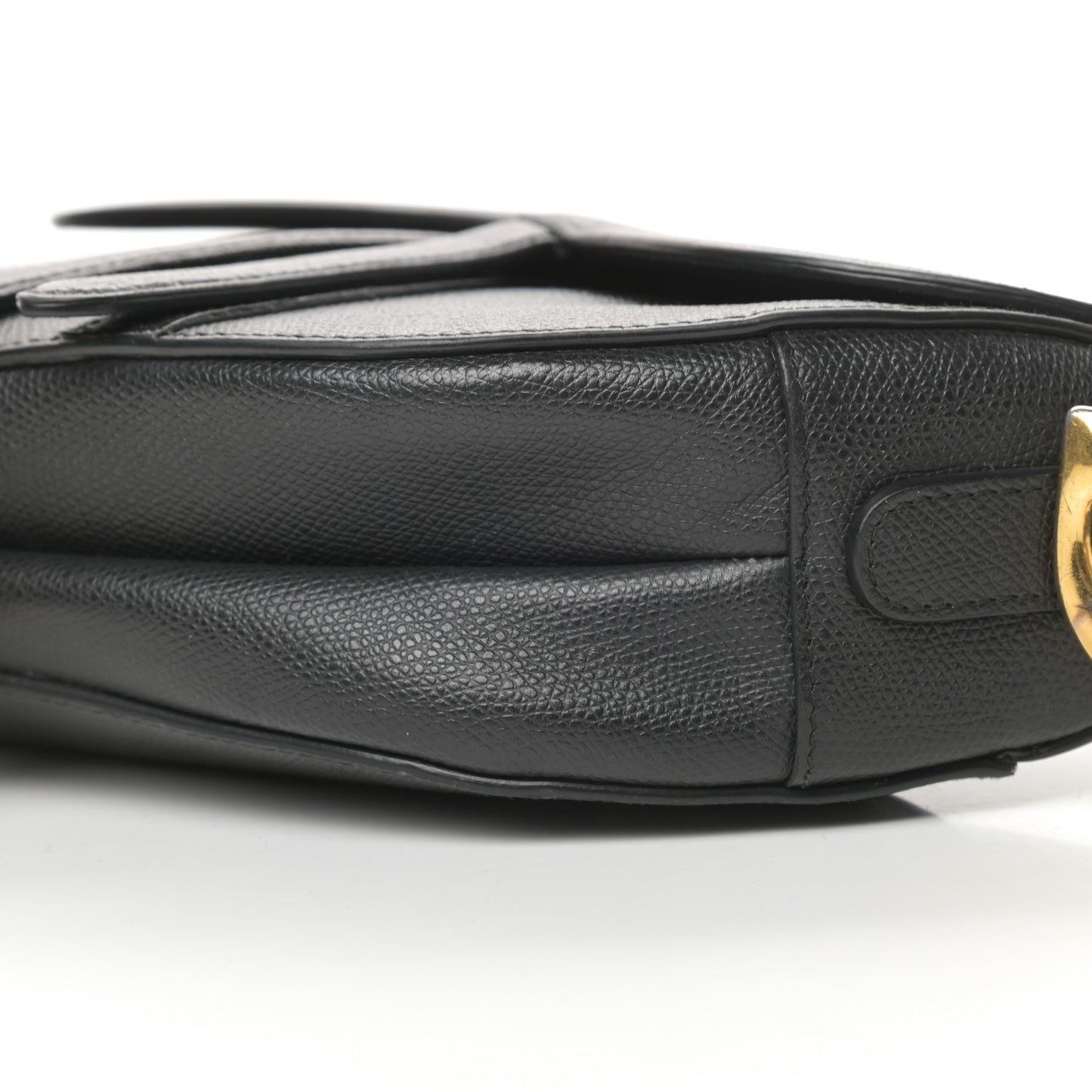 Grained Calfskin Saddle Bag Black