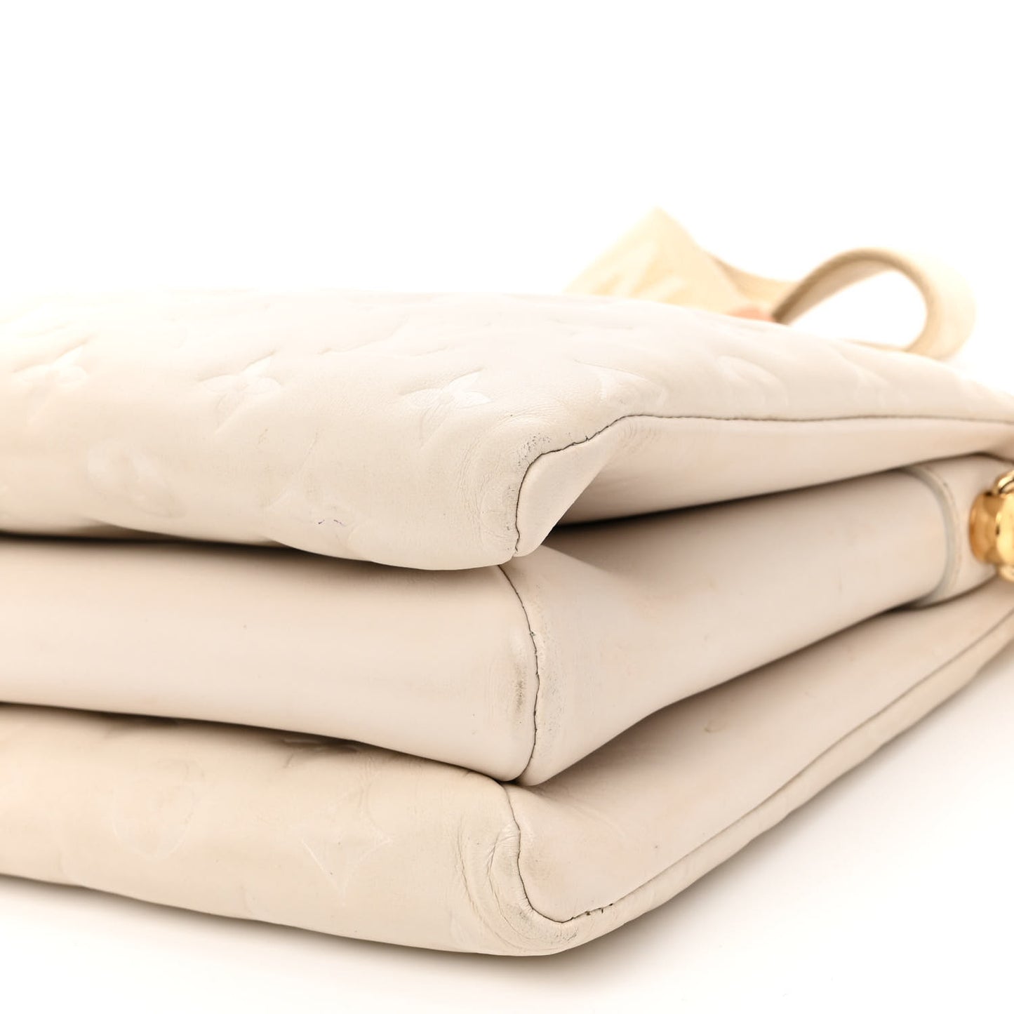 Lambskin Embossed Monogram Coussin PM Beige Cream