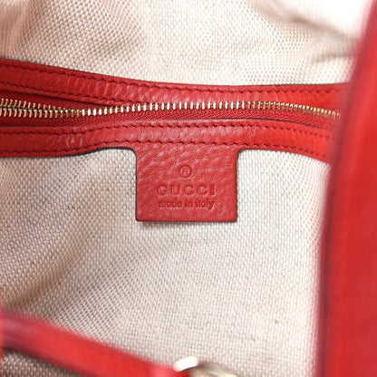 Gucci Pebbled Calfskin Large Soho Shoulder Bag Red 6 of 13