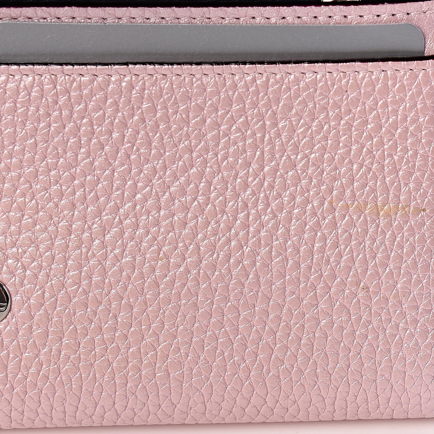 Metallic Bullcalf Diorissimo Slim Envelope Wallet Pink