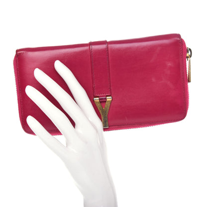 Saint Laurent Calfskin Classic Y Ligne Zip Around Wallet Fuchsia 2 of 6