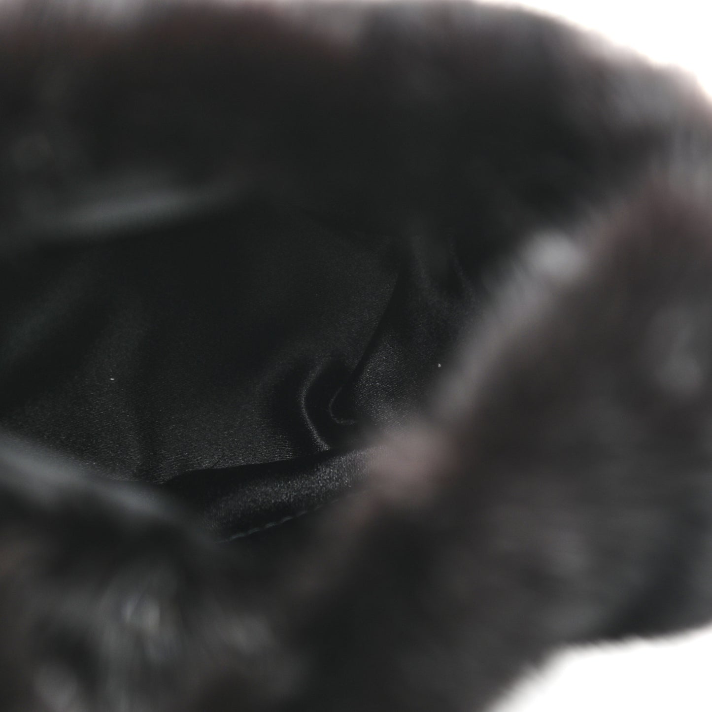 Mink Fur Hobo Black