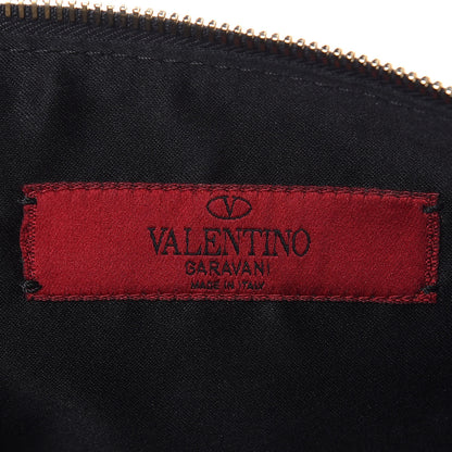Valentino Garavani Vitello Large Rockstud Zip Pouch Black White 6 of 9