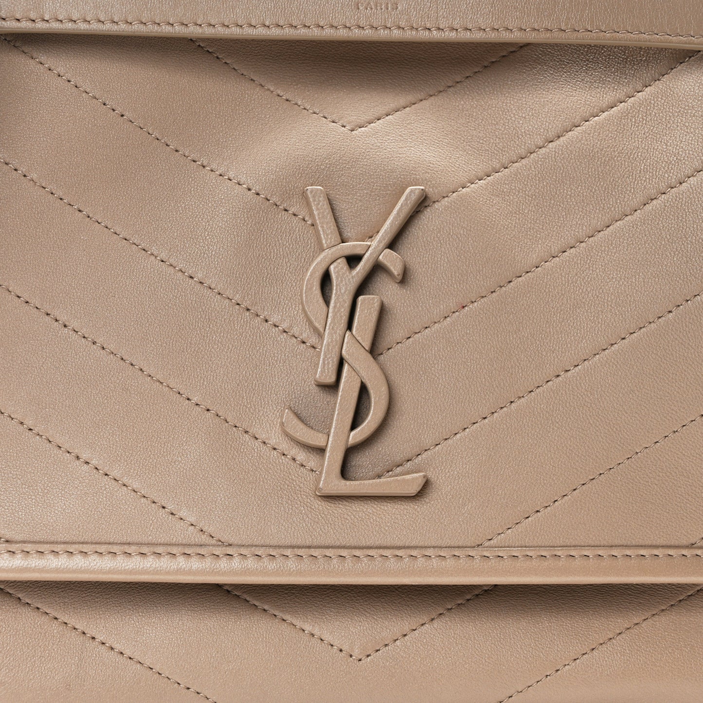 Lambskin Matelasse Monogram Medium Niki Chain Satchel Dark Beige