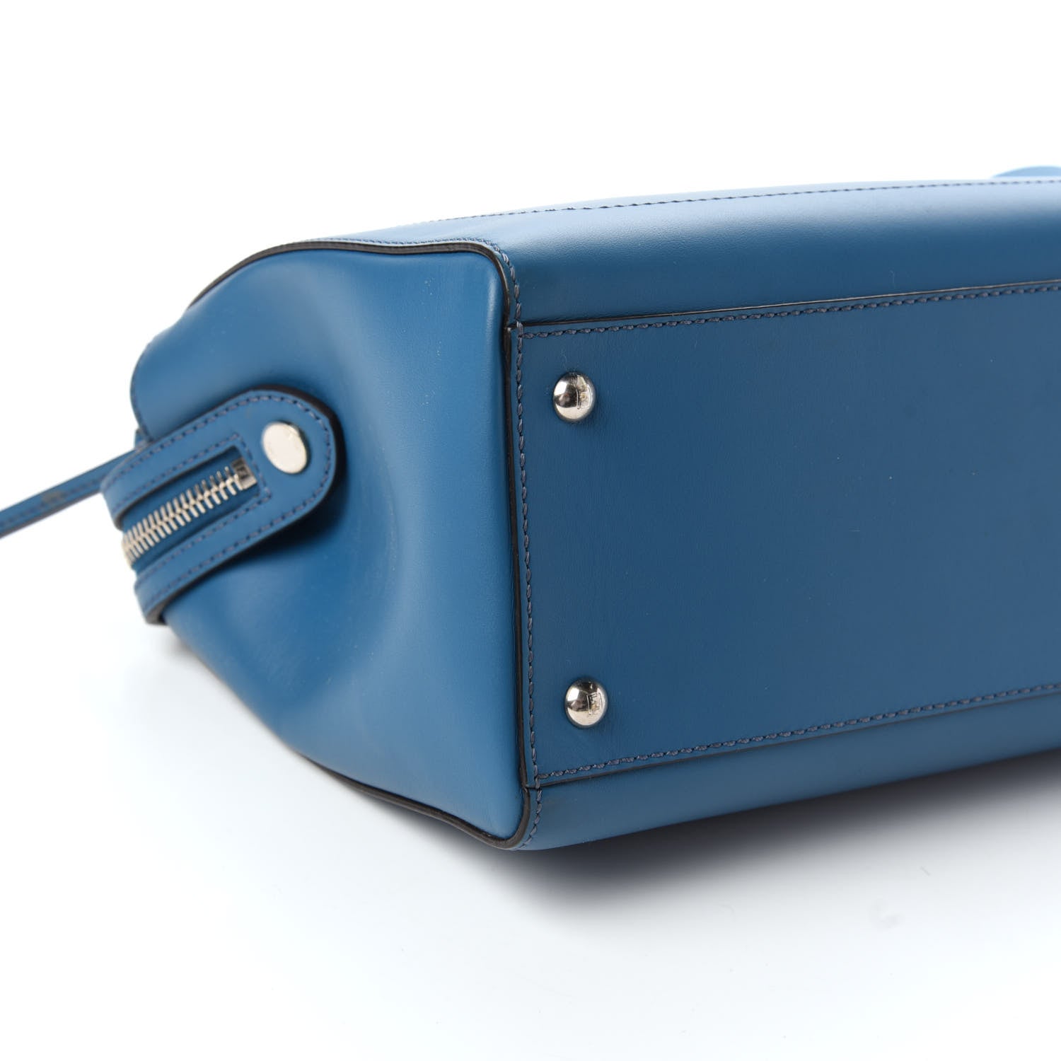Fendi Vitello Baltico Dolce DotCom Satchel Blue 9 of 16