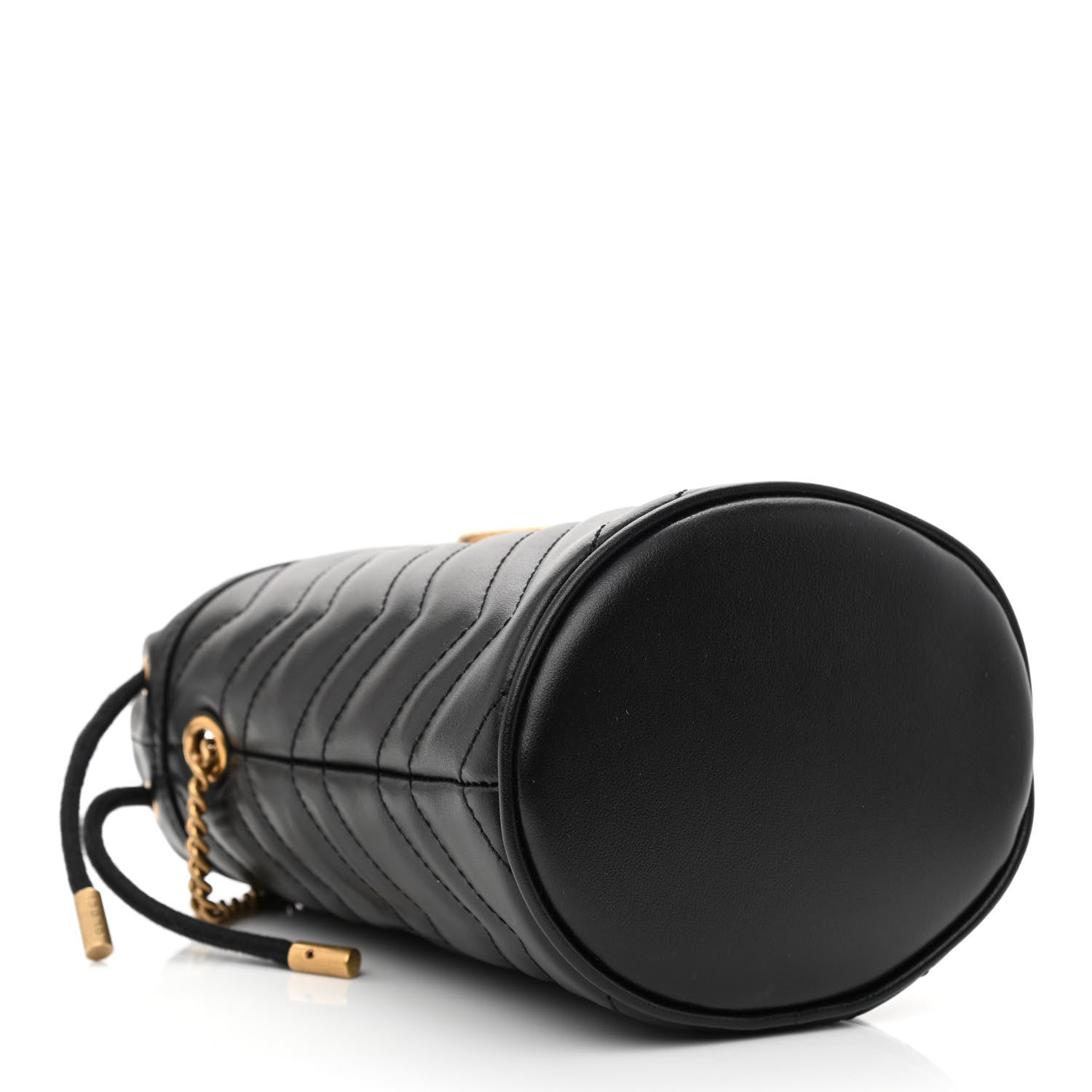 Gucci Calfskin Matelasse Mini GG Marmont 2.0 Bucket Bag Black 4 of 12