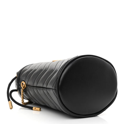 Gucci Calfskin Matelasse Mini GG Marmont 2.0 Bucket Bag Black 4 of 12