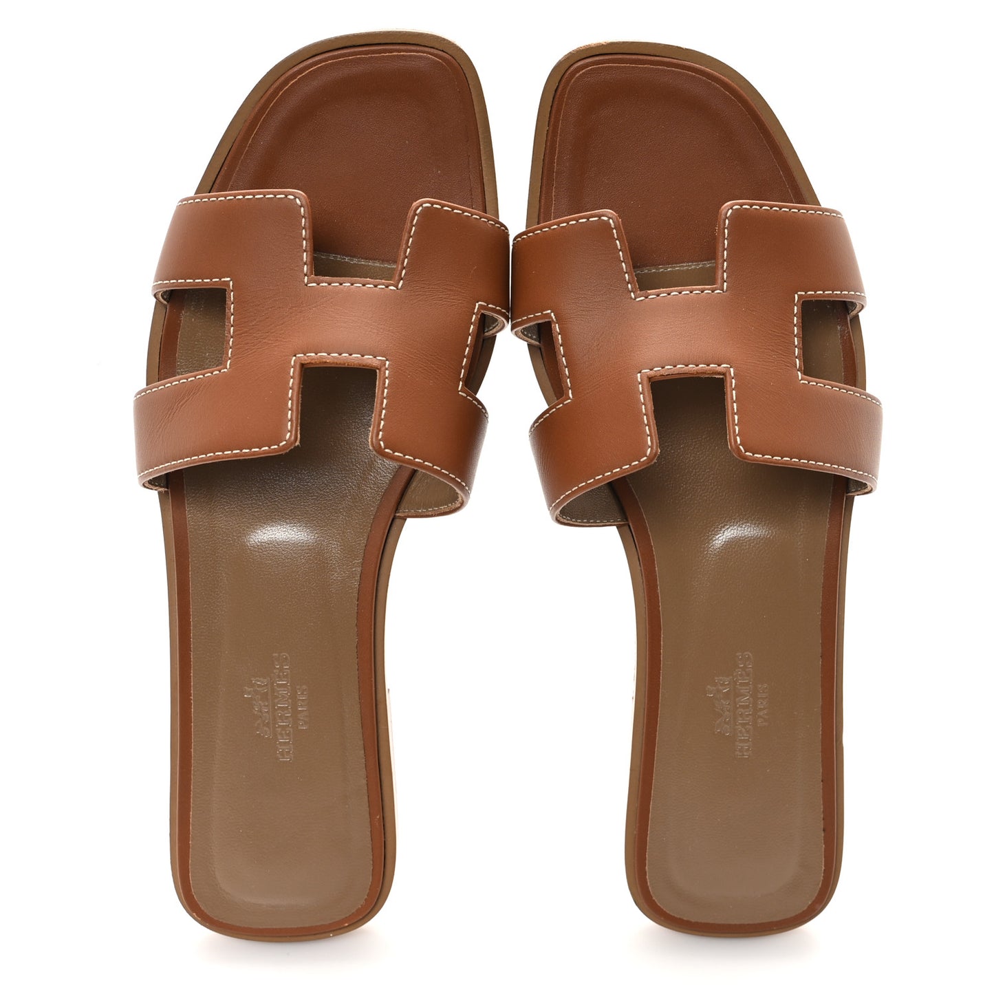 Box Calfskin Oran Sandals 37.5 Gold