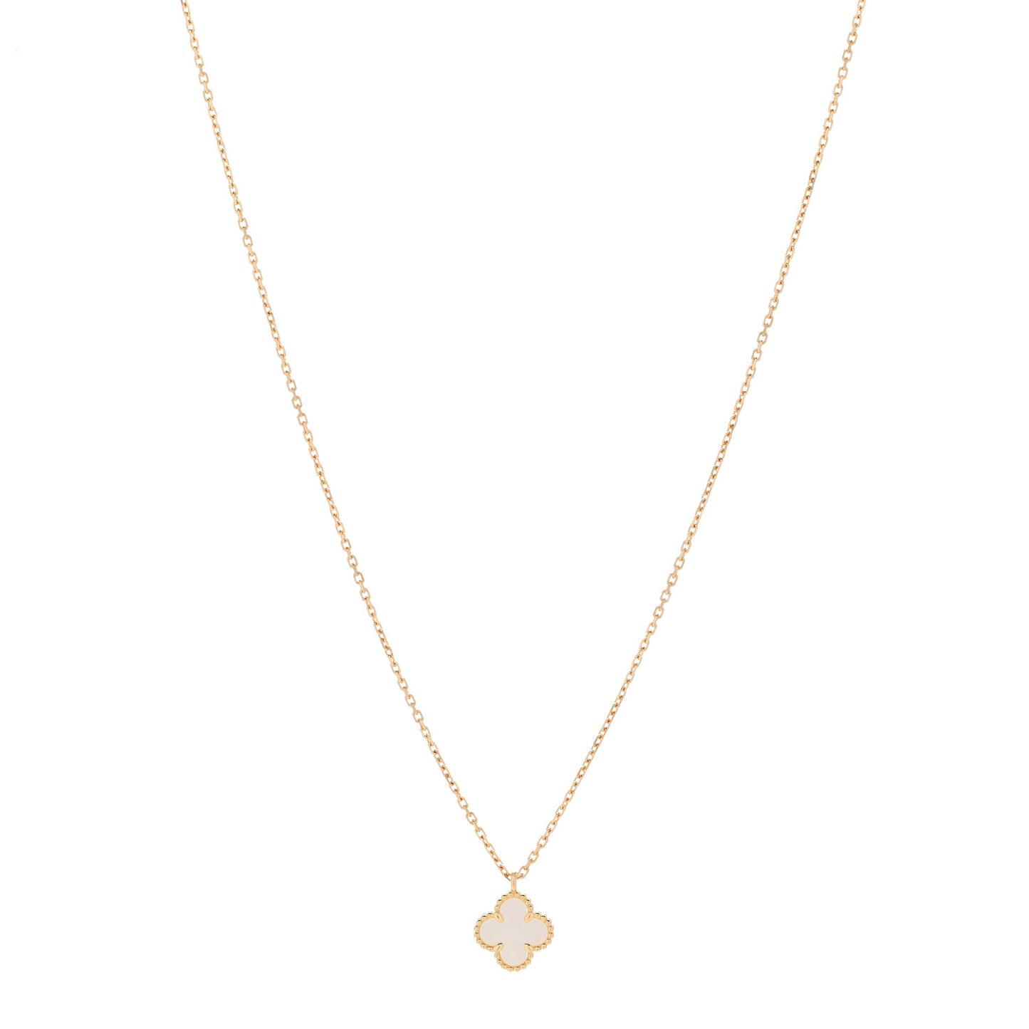 18K Yellow Gold Mother of Pearl Sweet Alhambra Pendant Necklace