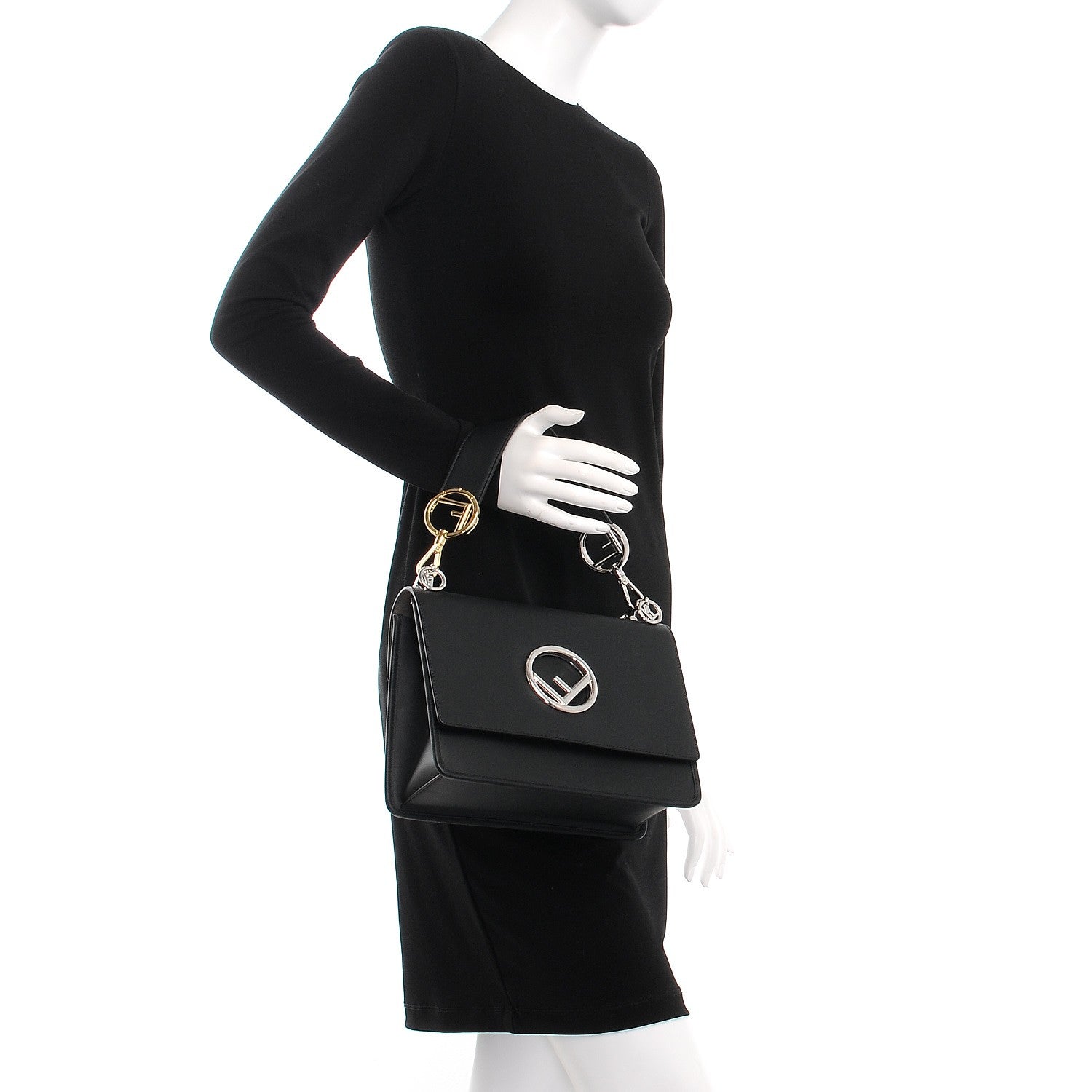 Fendi Vitello Century Opaco F is Fendi Kan I Shoulder Bag Black 3 of 8