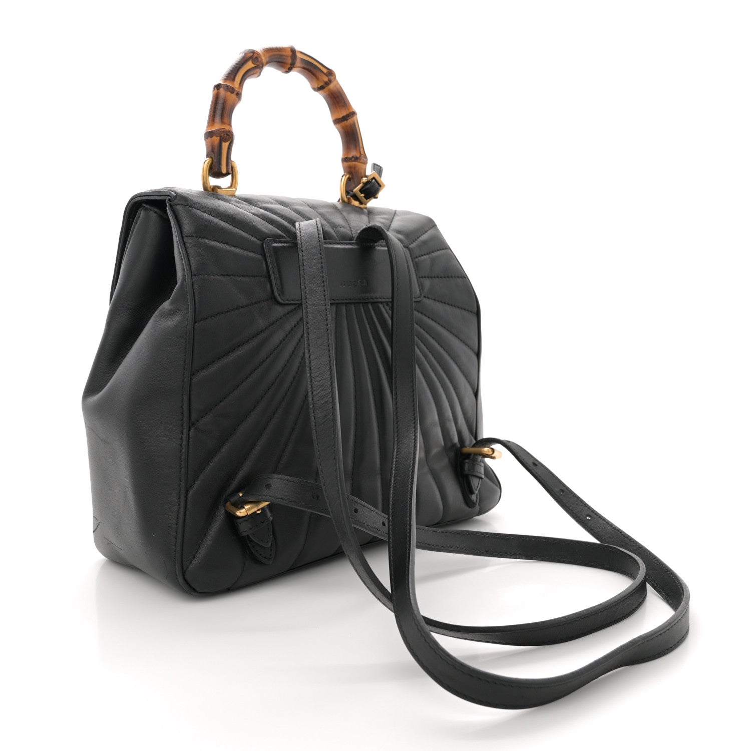 Gucci Calfskin Bamboo Trapuntata Queen Margaret Backpack Black 3 of 13