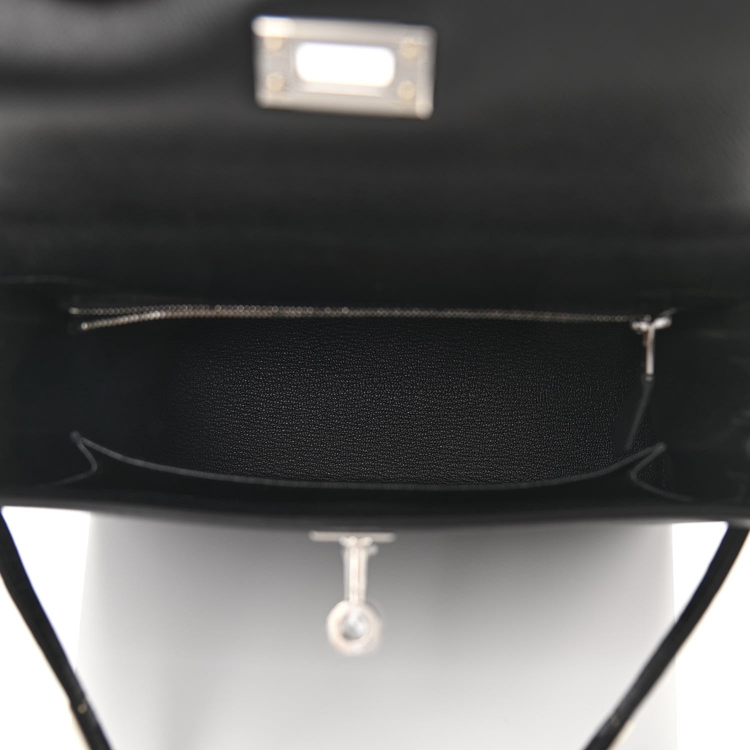 Hermes Madame Calfskin Shiny Niloticus Crocodile Kelly Sellier Touch 25 Black 5 of 11