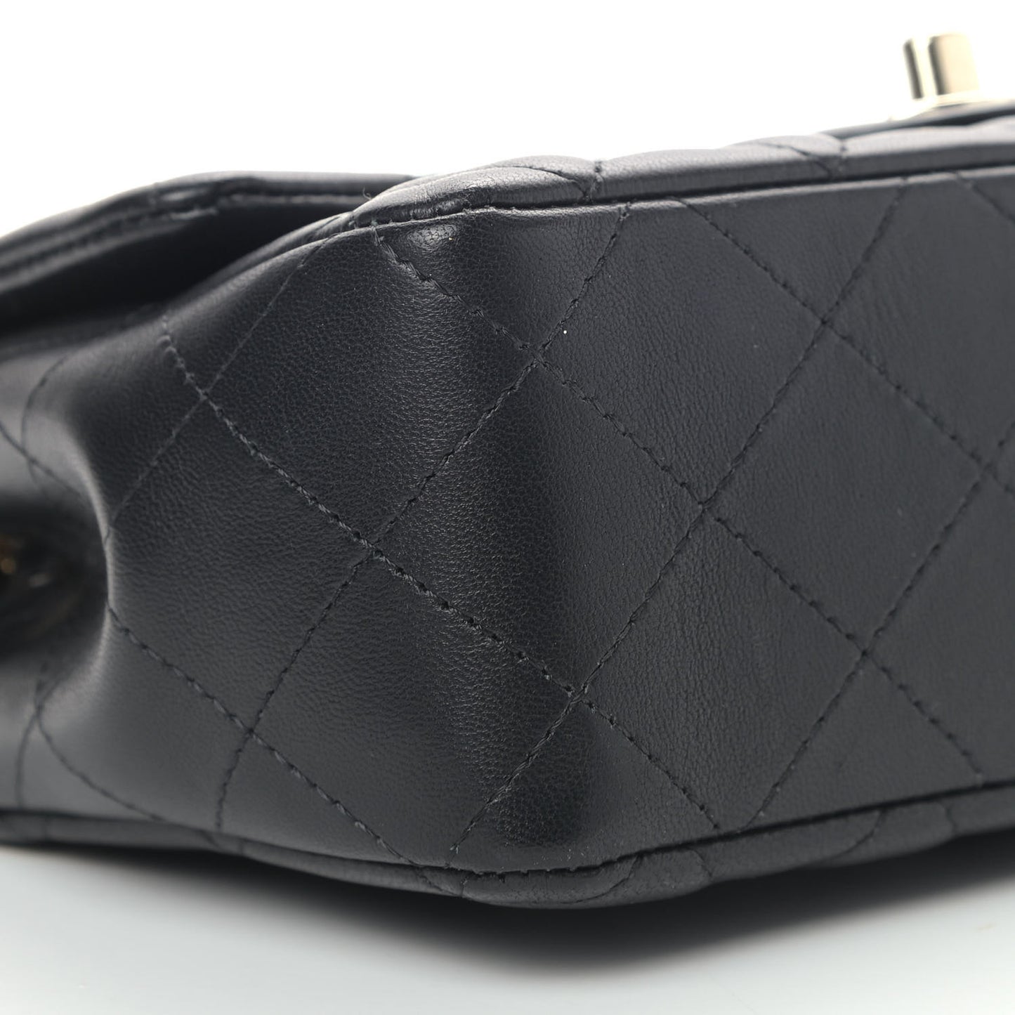 Lambskin Quilted Mini Coco Charms Rectangular Flap Black