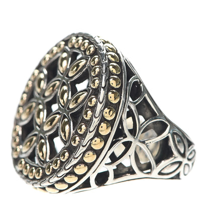 John Hardy Sterling Silver 18K Yellow Gold Kawung Coin Ring 56 7.5 3 of 5