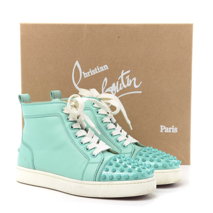 Christian Louboutin Patent Calfskin Lou Spikes Flat Sneakers 36 Aquamar 11 of 11