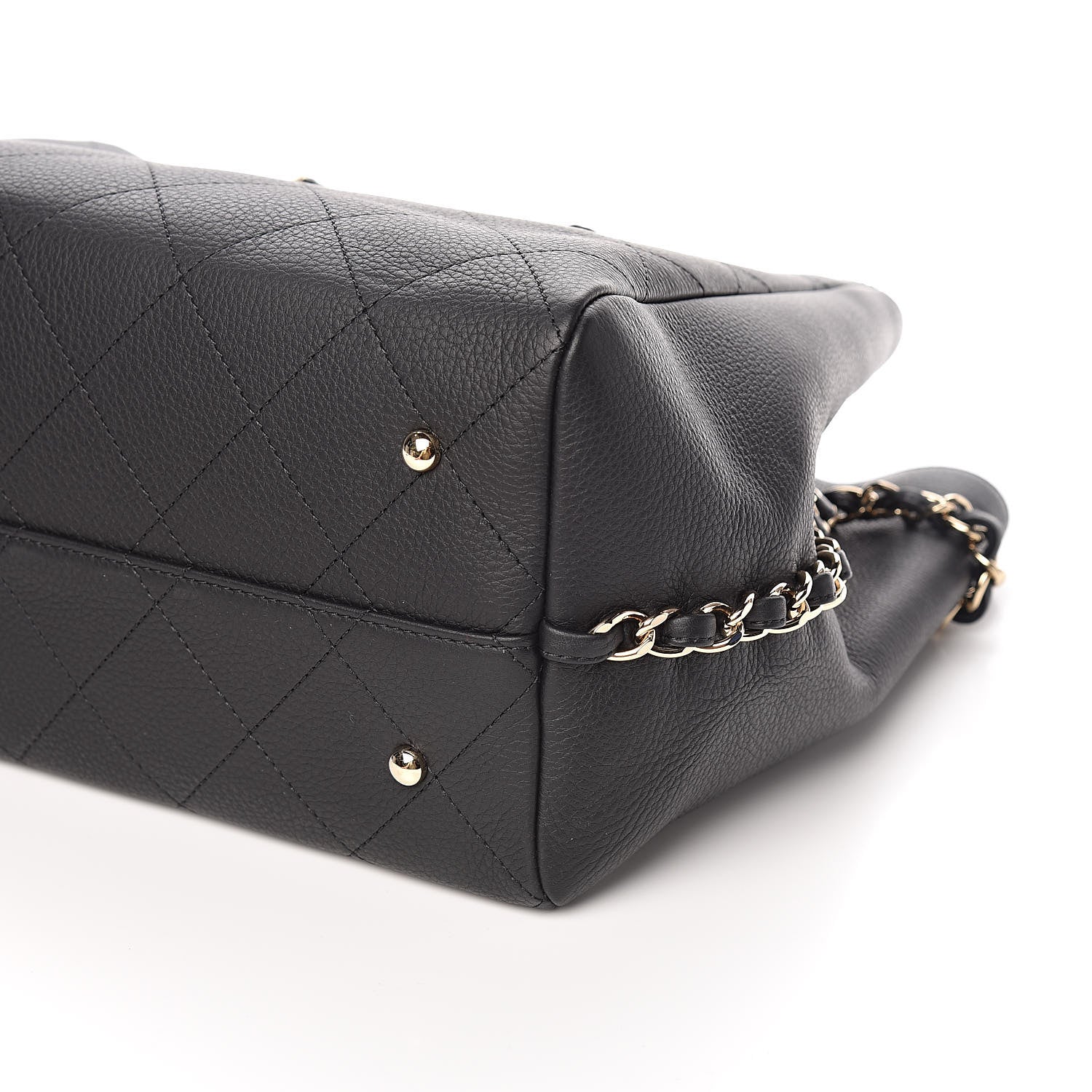 Chanel Bullskin Stitched Large Shopping Bag Black 9 of 10