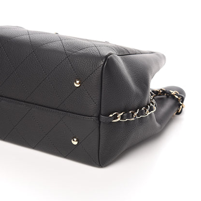 Chanel Bullskin Stitched Large Shopping Bag Black 9 of 10