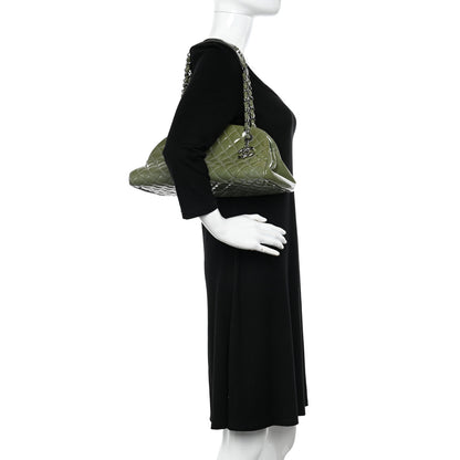 Chanel Patent Quilted Medium Just Mademoiselle Green 2 of 12
