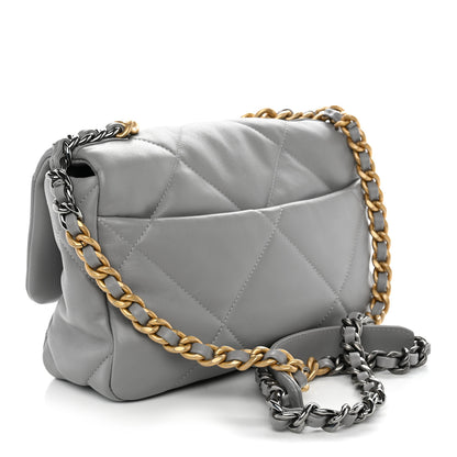 Chanel Lambskin Quilted Medium Chanel 19 Flap Grey 2 of 10