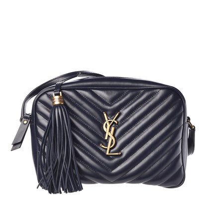 Saint Laurent Calfskin Matelasse Monogram Lou Camera Bag Navy 1 of 8