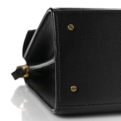 Saint Laurent Grain de Poudre Medium Classic Monogram Cassandra Top Handle Black Rouge Legion 8 of 9