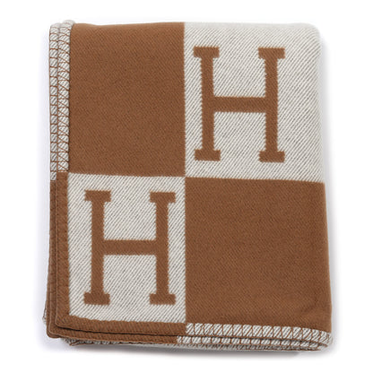Hermes Wool Cashmere Avalon Blanket Ecru Camel 1 of 3