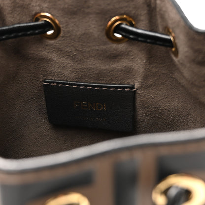 Fendi Vitello Liberty F is Fendi Bi-Color FF 1974 Embossed Mini Mon Tresor Bucket Bag Maya Black 6 of 11