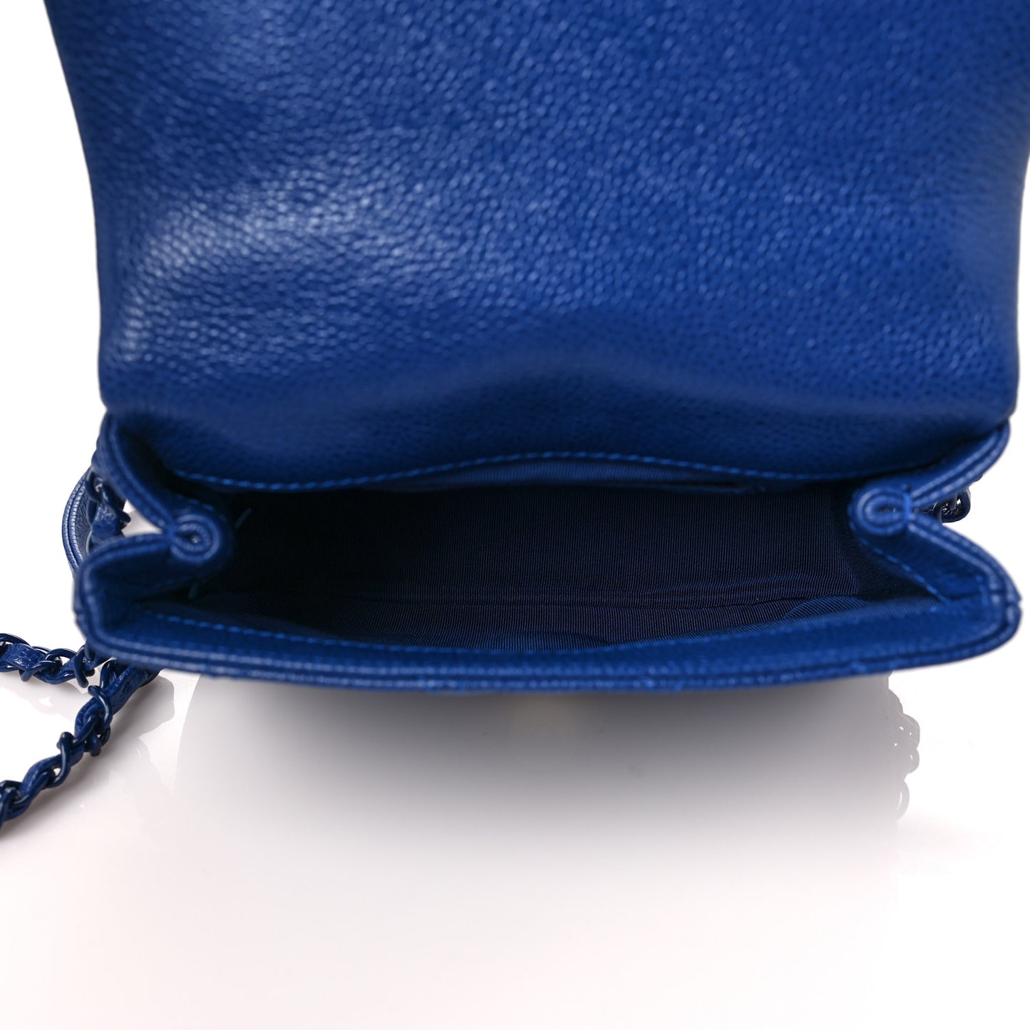 Caviar Quilted Incognito Mini Square Flap Dark Blue