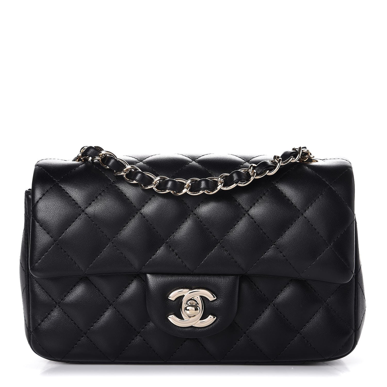 Chanel Lambskin Quilted Mini Rectangular Flap Black 1 of 8