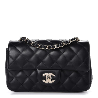 Chanel Lambskin Quilted Mini Rectangular Flap Black 1 of 8