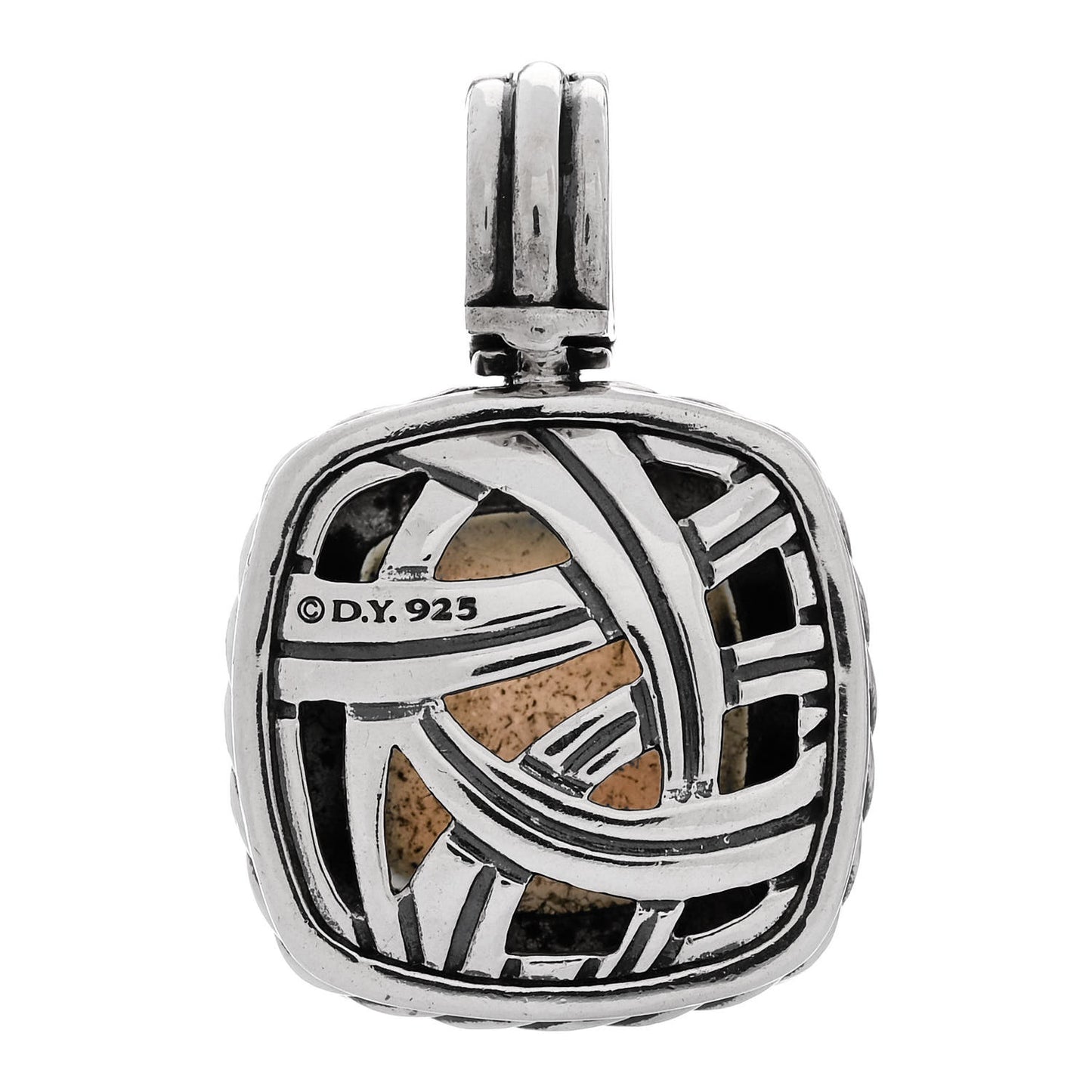 Sterling Silver Diamond Moon Quartz 14mm Albion Enhancer Pendant