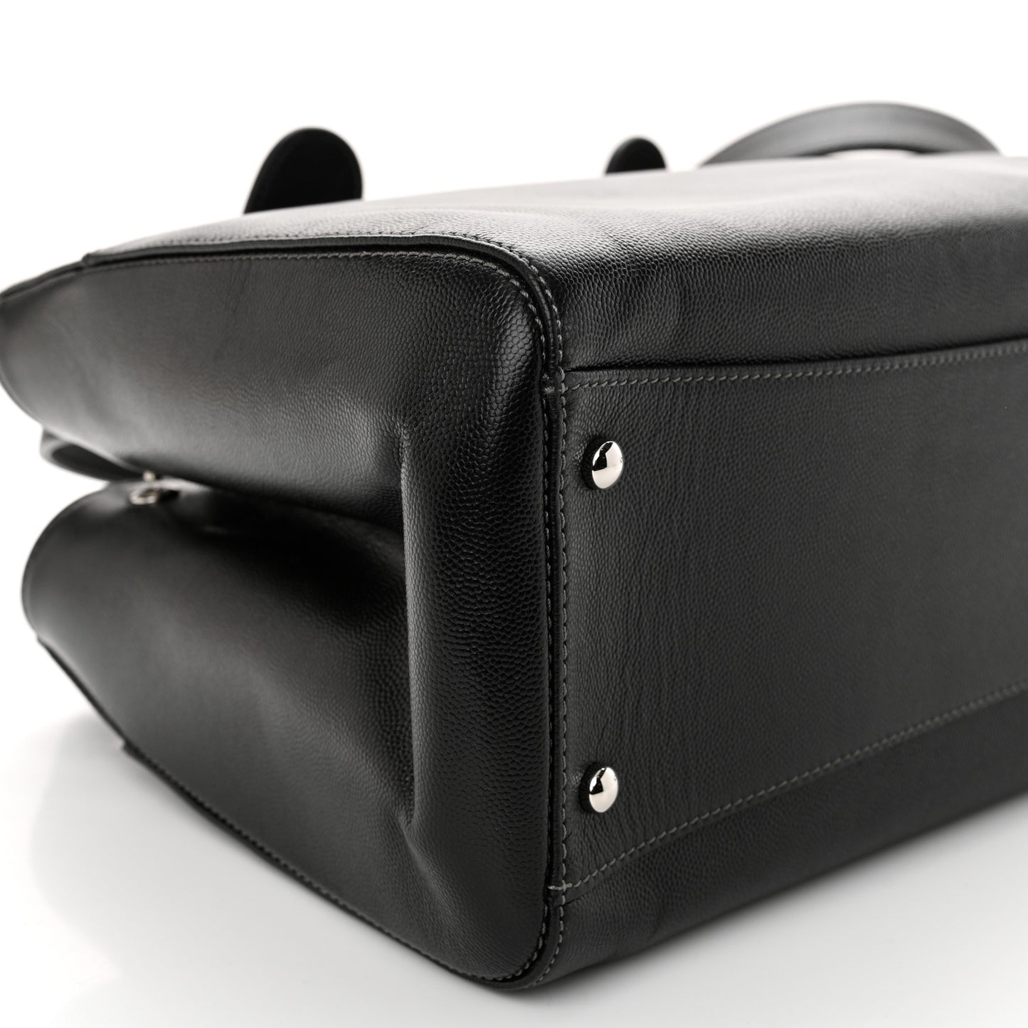 Caviar Medium Cerf Executive Shopper Tote Black