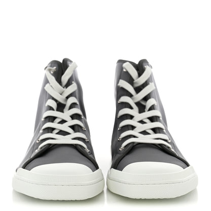 Hermes Nylon Mens Express High Top Sneaker 44 Gris Meyer White 3 of 10