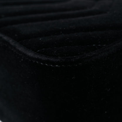 Gucci Velvet Matelasse Small GG Marmont Chain Shoulder Bag Black 11 of 15
