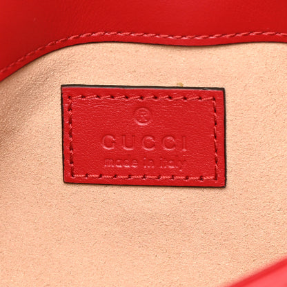Gucci Calfskin Matelasse Super Mini GG Marmont Shoulder Bag Hibiscus Red 6 of 12
