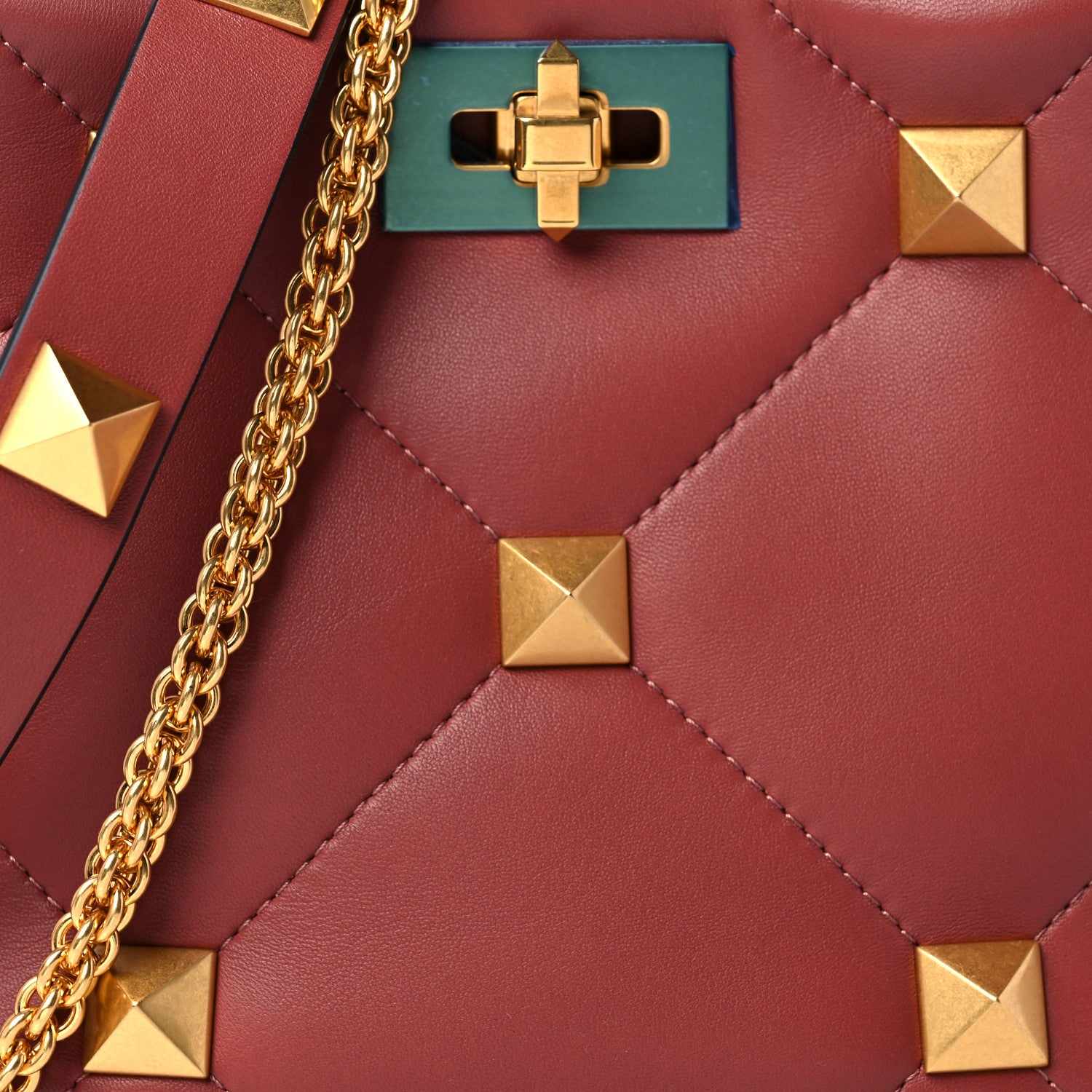 Valentino Garavani Nappa Small Roman Stud The Handle Bag Gingerbread 8 of 8