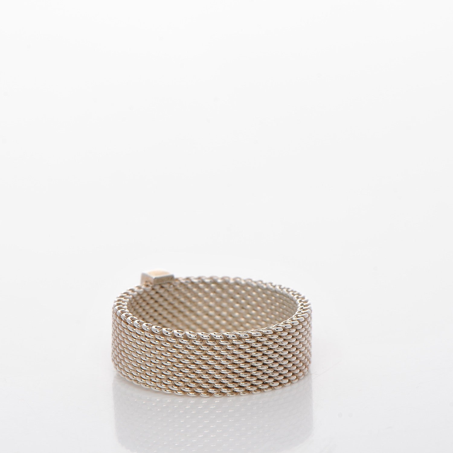 Tiffany Sterling Silver Diamond Mesh Somerset Ring 57 8 3 of 4