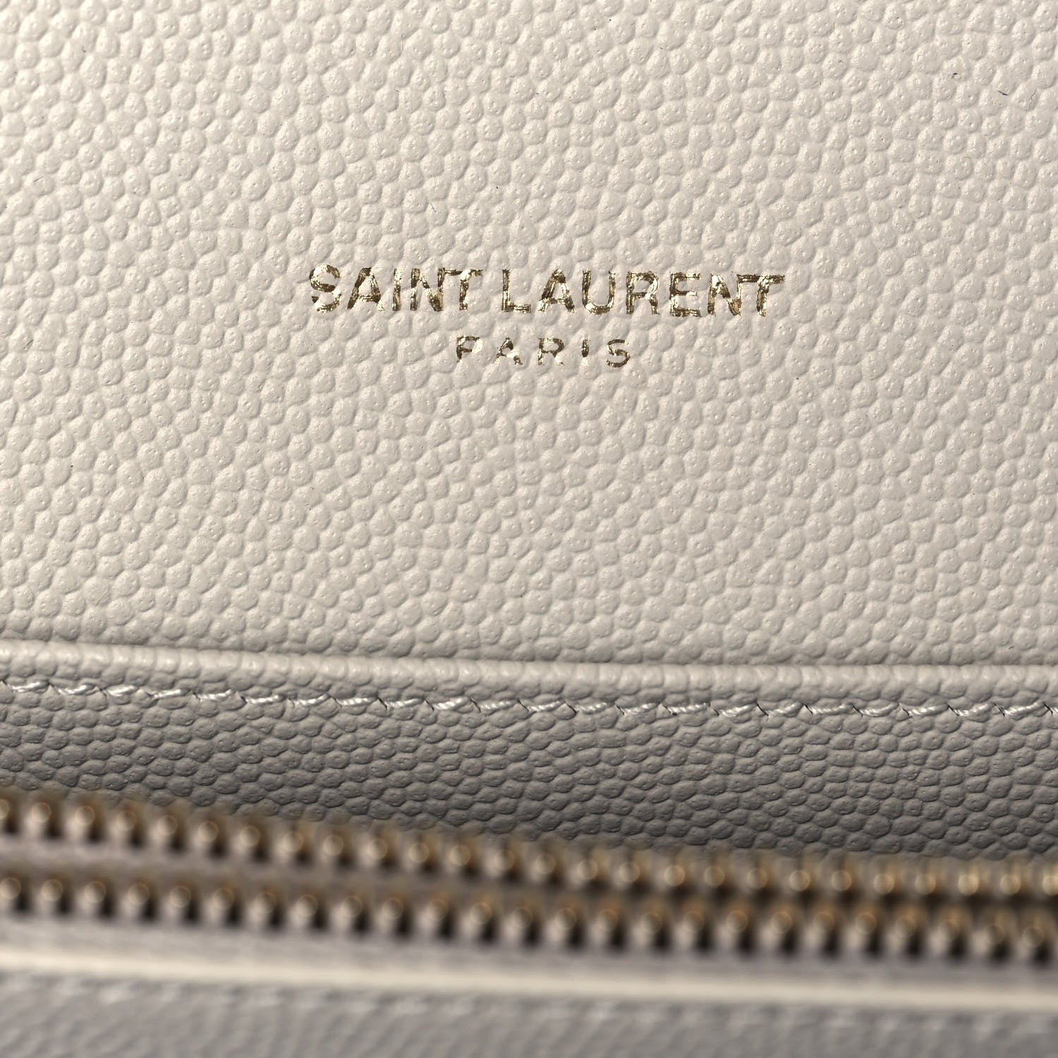 Saint Laurent Grain de Poudre Monogram Strap Wallet Crema Soft 10 of 11