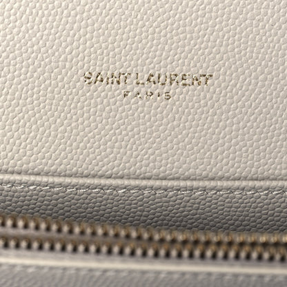 Saint Laurent Grain de Poudre Monogram Strap Wallet Crema Soft 10 of 11