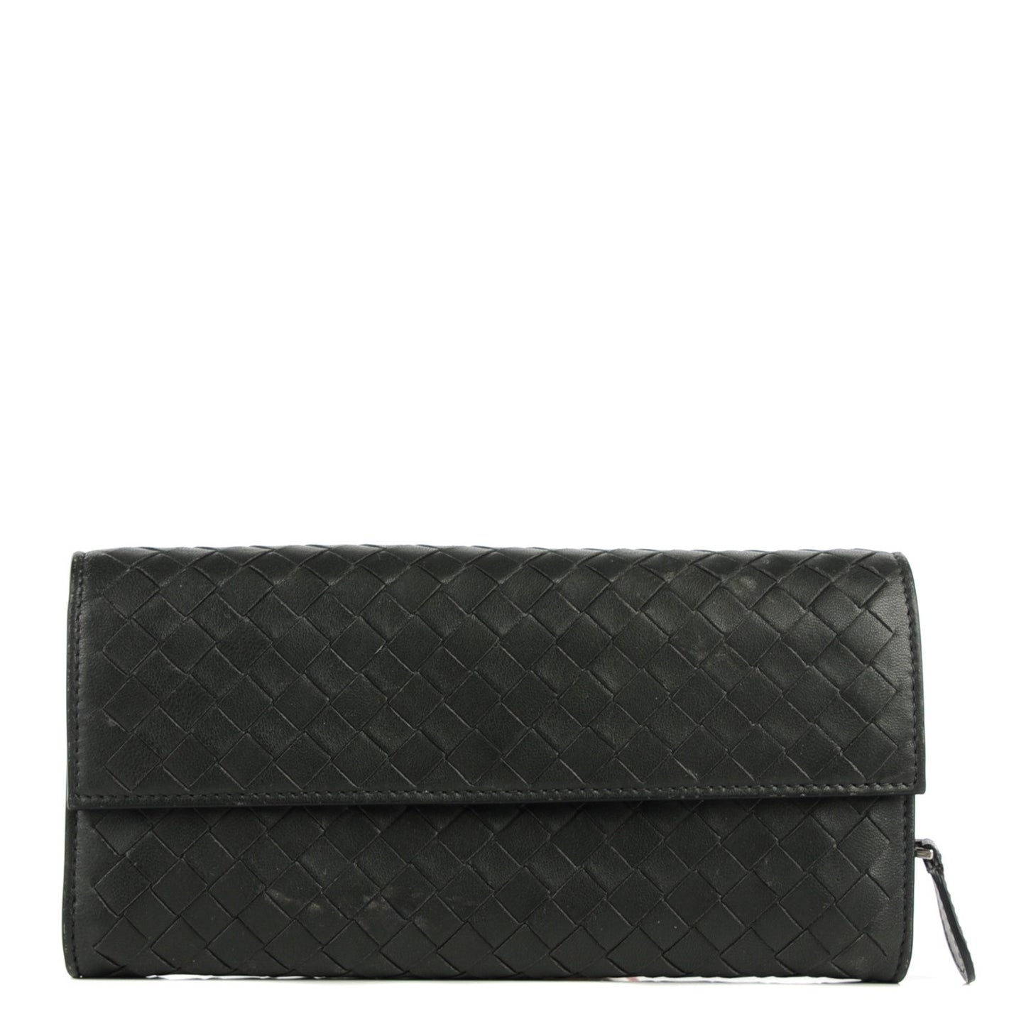 Nappa Intrecciato Continental Flap Wallet Light Grey