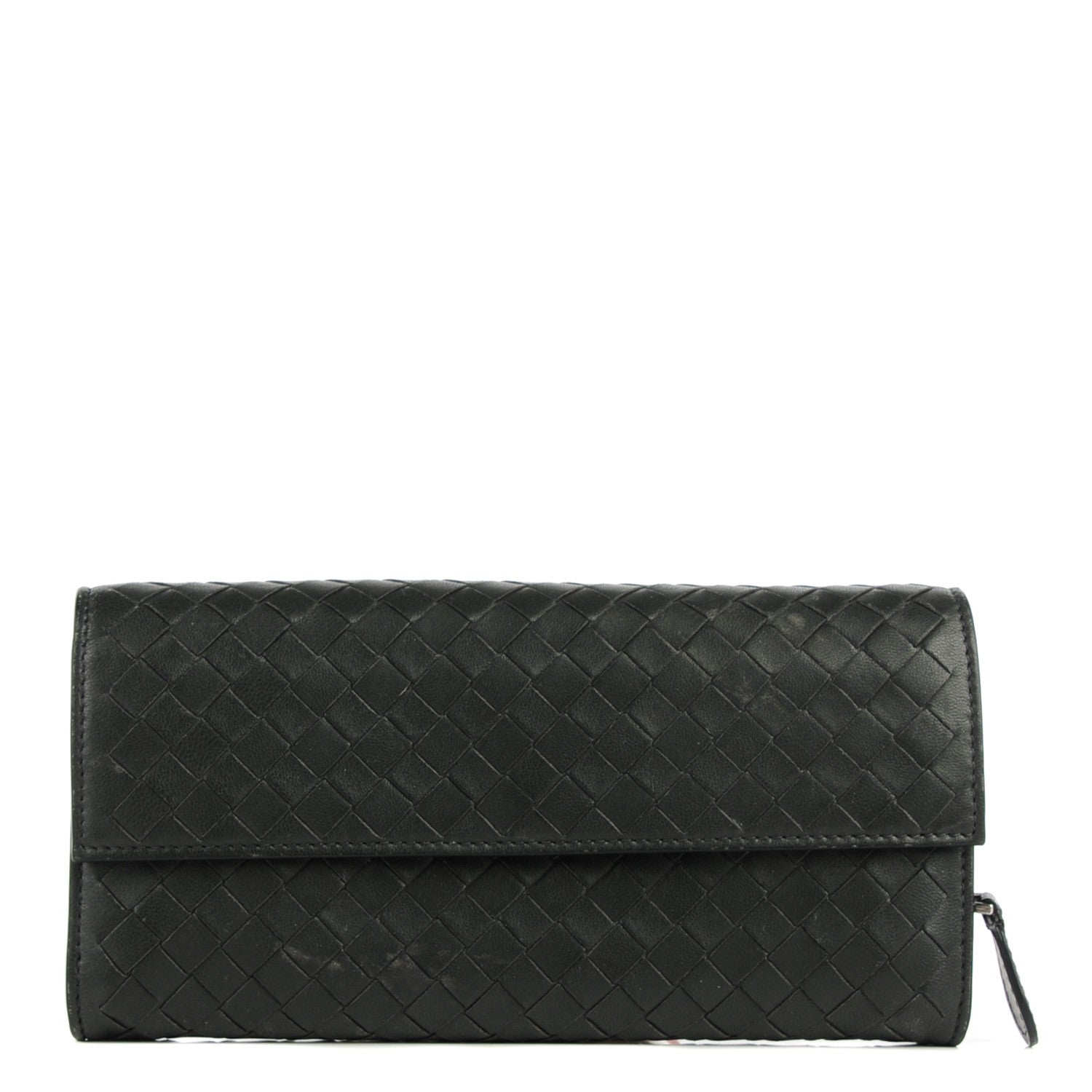 Bottega Veneta Nappa Intrecciato Continental Flap Wallet Light Grey 1 of 8