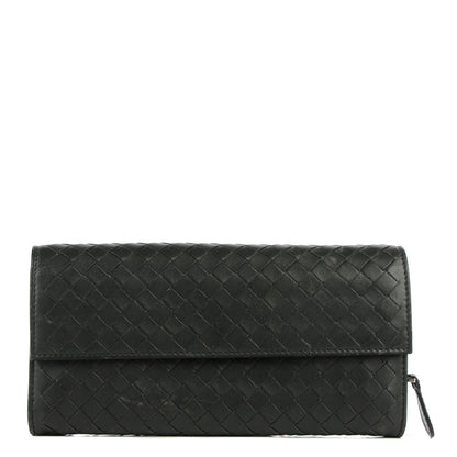 Bottega Veneta Nappa Intrecciato Continental Flap Wallet Light Grey 1 of 8