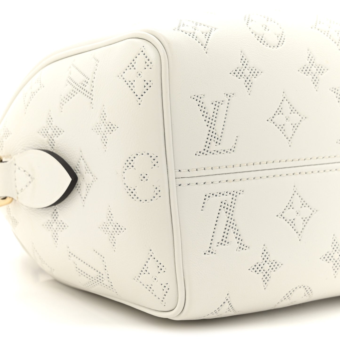 Monogram Embossed Calfskin Speedy Bandouliere 20 White Blanc