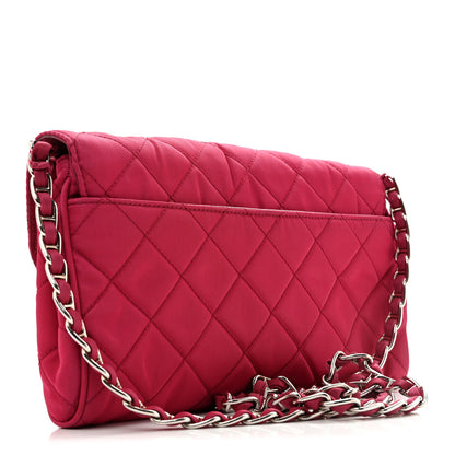 Prada Tessuto Nylon Impuntura Flap Chain Bag Ibisco 3 of 13