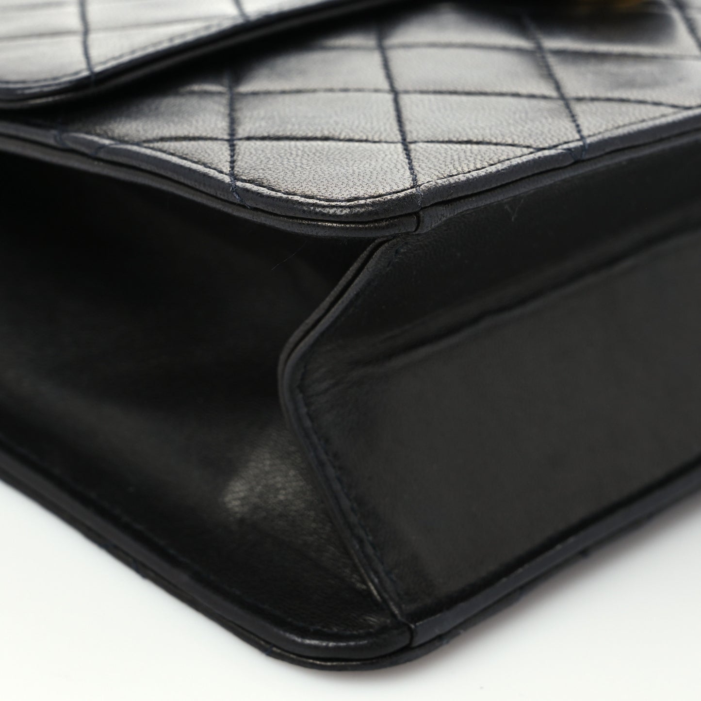 Lambskin Quilted Small Single Flap Black