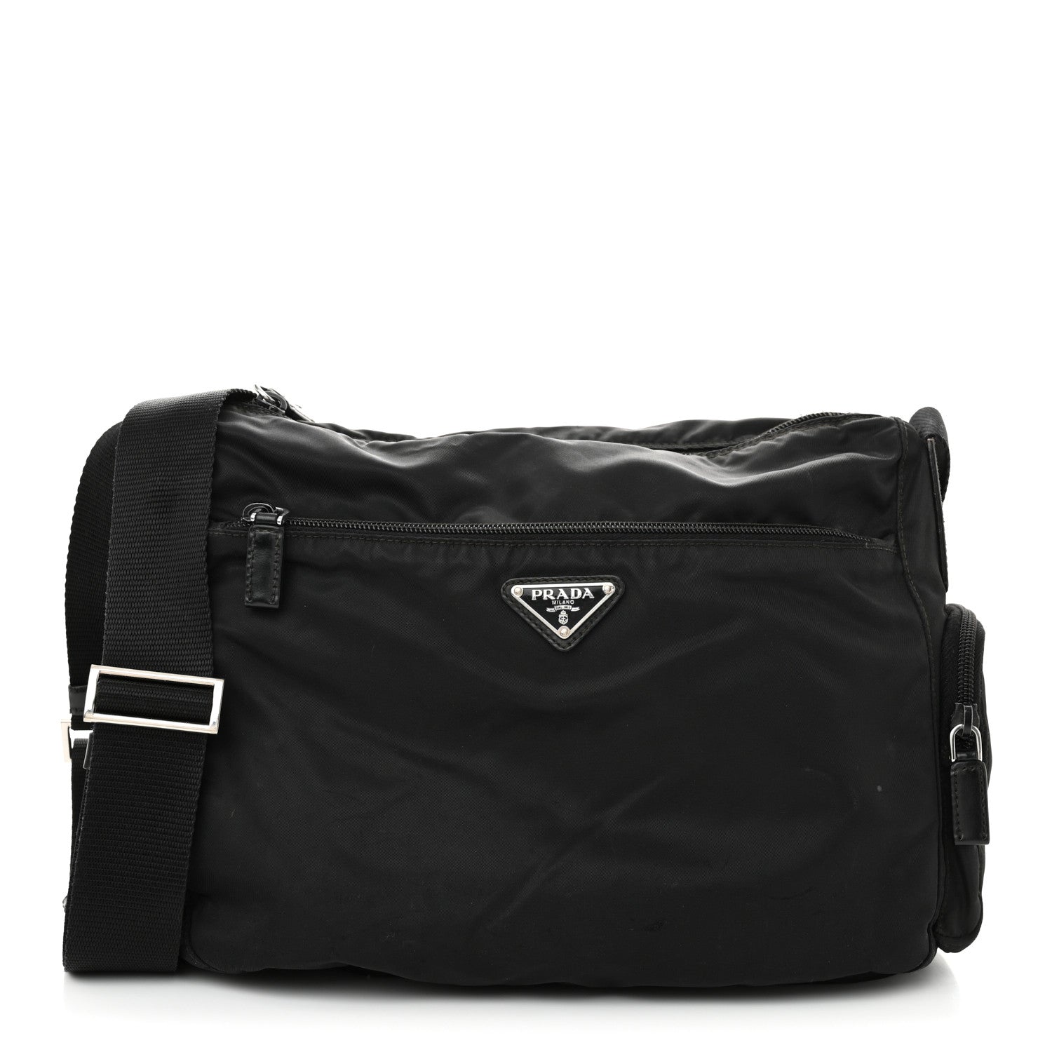 Prada Tessuto Nylon Messenger Bag Black 1 of 13